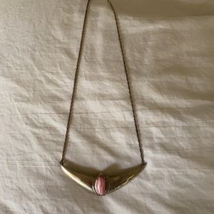 VINTAGE NEW/UNWORN  SOUTHWESTERN STERLING SILVER BAR NECKLACE PENDANT PINK CORAL